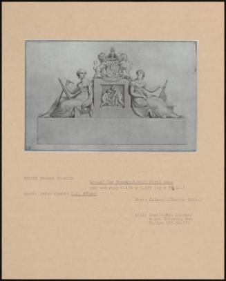 Design For Monument, With Royal Arms