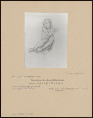 Nude Study Of A Young Girl Seated.