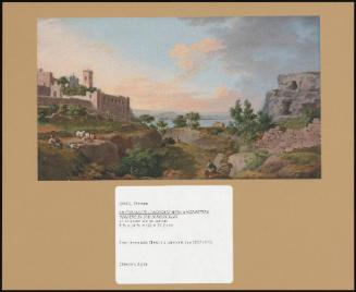 An Italianate Landscape With A Monastery, Herders In The Foreground