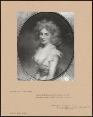 Sarah Kemble (Mrs. Siddons, B. 1755)