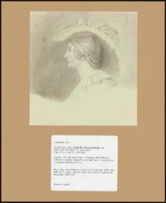 STUDY OF A LADY WEARING AN ELABORATE HAT