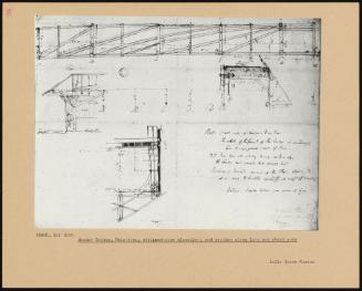 Wooden Bridge, Reichenau, Stripped-Down Elevation, And Section Along Long And Short Axes