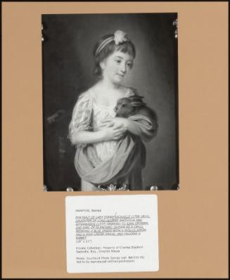 Portrait Of Lady Diana Sackville (1756 - 1814) Daughter Of Lord George Sackville And Afterwards (1777) Married To John Crosbie, 2nd Earl Of Glandore; Shown As A Child, Wearing A Blue Dress With A Muslin Apron And A Pink Under -Dress, And Holding A Rabbit