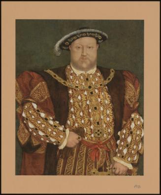 King Henry Viii, Three-Quarter-Length, In A Fur-Lined, Gold-Brocade Cloak And Doublet