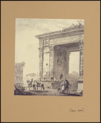 Figures Before The Arch Of Septimius Severus, The Forum, Rome