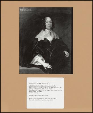 Portrait Of Frances, Lady Vane (+1663), Daughter Of Thomas D'arcy Esq. And Wife Of Sir Henry Vane 'the Elder' (1589-1654)