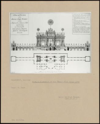 Plan & Elevation Of The Royal Fire Works 1748