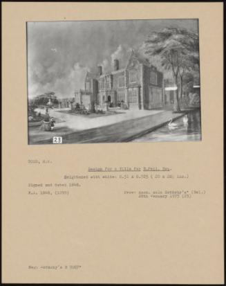 Design For A Villa For B. Pell, Esq.