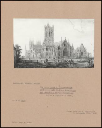 The West Front Of Peterborough Cathedral With Clergy, Choristers And Townsfolk In The Foreground