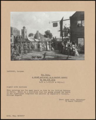 The Fair, A Crowd Gathered In A Market Square By The Red Lion