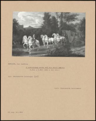 A Traveling Coach And Six White Horses