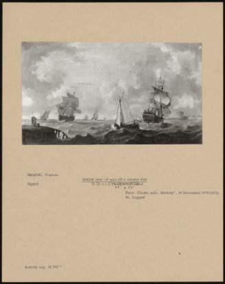 British Men-Of-War Off A Coastal Fort