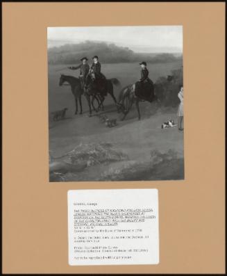 The Third Duchess Of Richmond And Lady Louisa Lennox Watching The Duke's Racehorses At Exercise On The South Downs; Wearing The Livery Of The Charlton Hunt; With The Bailiff And Steward, Richard Buckner