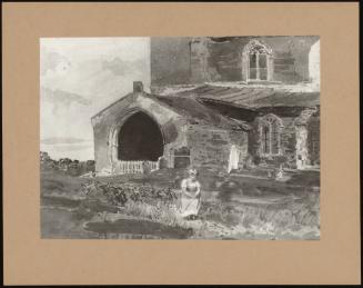 Young Girl Sitting Outside A Church