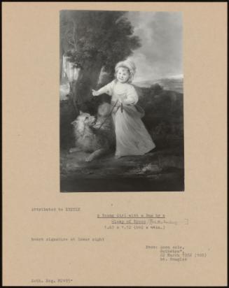 A Young Girl With A Dog By A Clump Of Trees [A Little Darling. .. .]