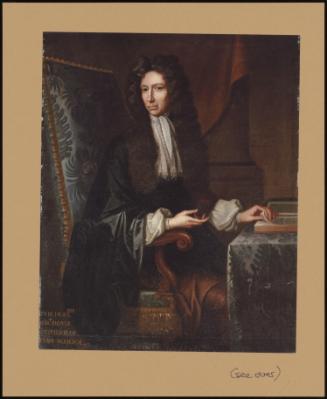 Portrait Of The Hon. Robert Boyle F. R. S. (1627-1691) Seated At His Desk With His Left Hand On An Open Book