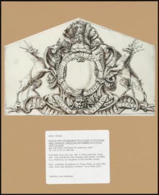 Design For The Pediment Sculpture At Houghton Hall, Norfolk, Depicting Sir Robert Walpole's Coat Of Arms