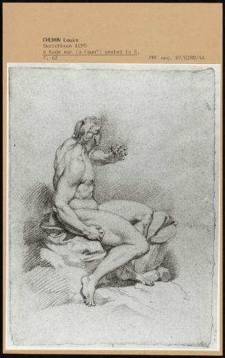 A Nude Man (A Faun) Seated to R.