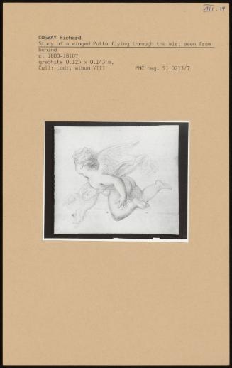 Study Of A Winged Putto Flying Through The Air, Seen From Behind