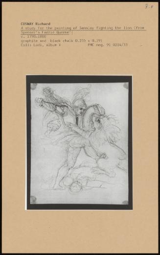 A Study for the Painting of Sansly Fighting the Lion (From Spenser's Faerie Queene)