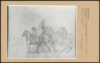 Sketch With Three Mounted Horsemen