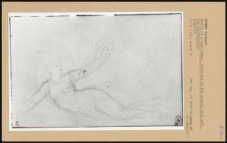 Sketch Of A Nude Woman, Reclining On The Ground, With Left Arm Outstretched