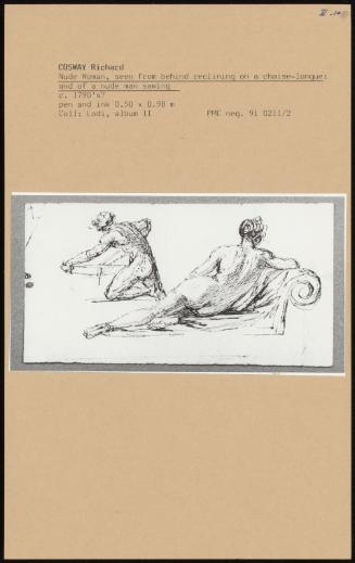 Nude Woman, Seen From Behind Reclining On A Chaise - Longue: And Of A Nude Man Sawing