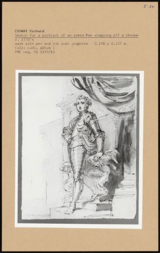 Sketch For A Portrait Of An Armed Man Stepping Off A Throne