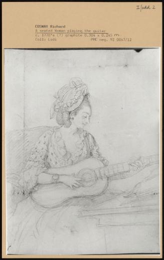 A Seated Woman Playing The Guitar