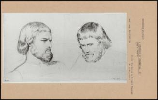 2 Studies Of Medieval Men's Heads