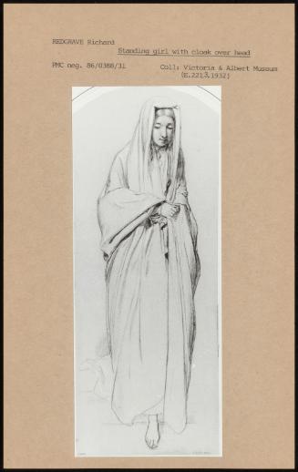 Standing Girl With Cloak Over Head