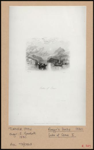 Roger's Italy 1830 Lake Of Como I