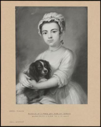 Portrait Of A Young Girl With Her Spaniel