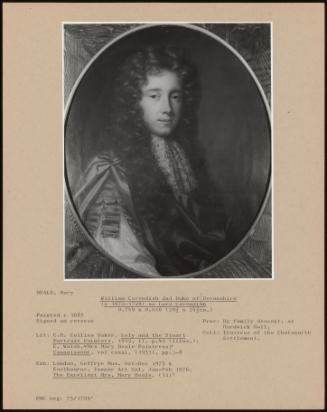 William Cavendish 2nd Duke Of Devonshire (C 1672-1729) As Lord Cavendish