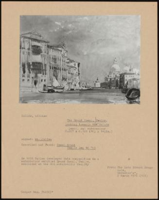 The Grand Canal, Venice, Looking Towards The Salute