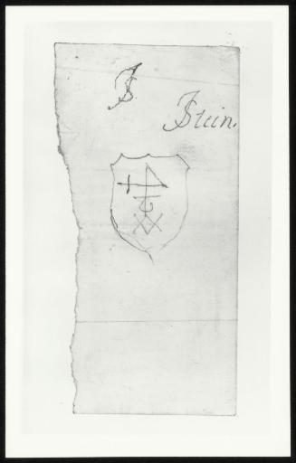 Sketch of a Shield with Initials "JS" (Unidentified)