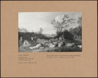 Sheep And Cattle In An Extensive Wooded Landscape