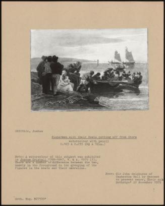 Fishermen With Their Boats Putting Off From Shore