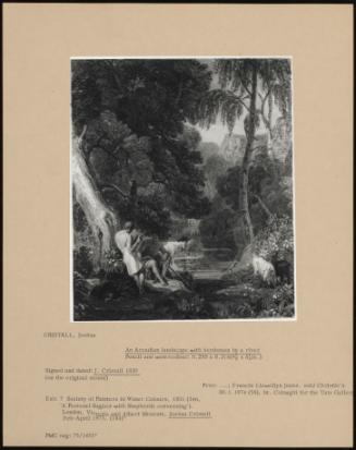 An Arcadian Landscape With Herdsmen By A River