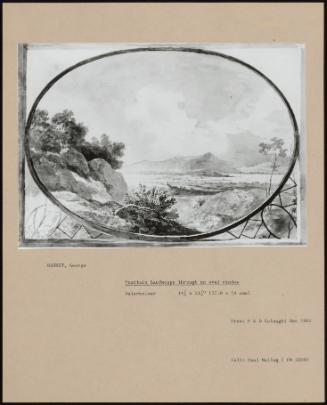 Mountain Landscape Through An Oval Window