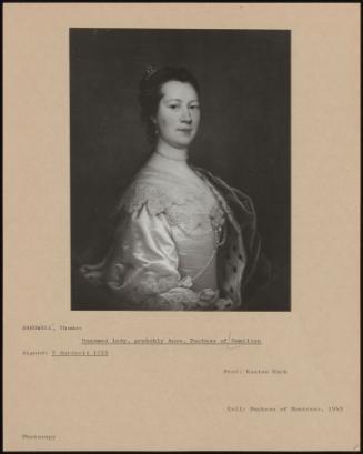 Unnamed Lady, Probably Anne, Duchess Of Hamilton