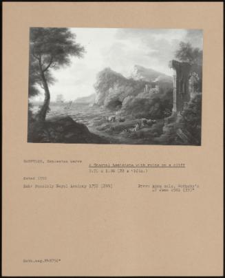 A Coastal Landscape With Ruins On A Cliff