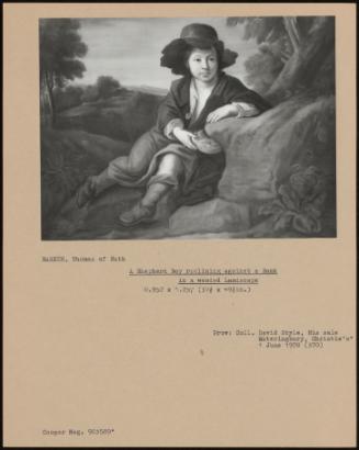 A Shepherd Boy Reclining Against a Bank in a Wooded Landscape