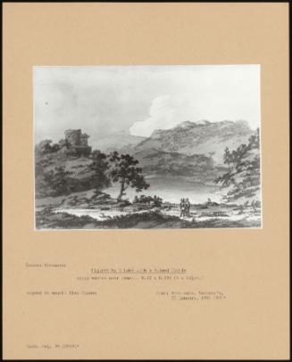 Figures By A Lake With Ruined Castle