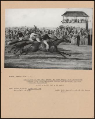 The Finish Of The 1853 Derby, Mr John Bowes' West Australian Winning From Sittingbourne, Cineas And Rataplan, As Seen From The Grandstand