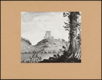 Landscape, With Ruins And Figures On A Hill