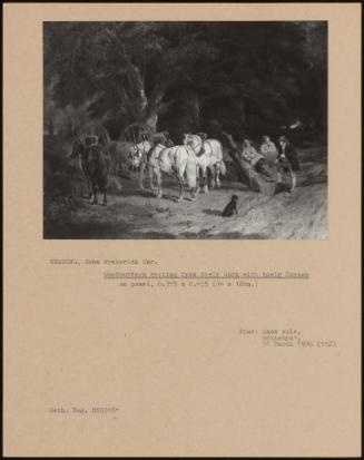 Woodcutters Resting From Their Work With Their Horses