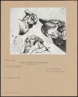 Sheet Of Studies Of Reclining Women