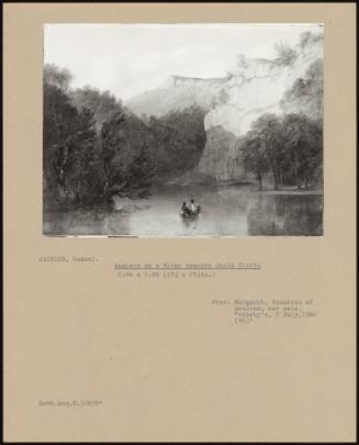 Anglers On A River Beneath Chalk Cliffs