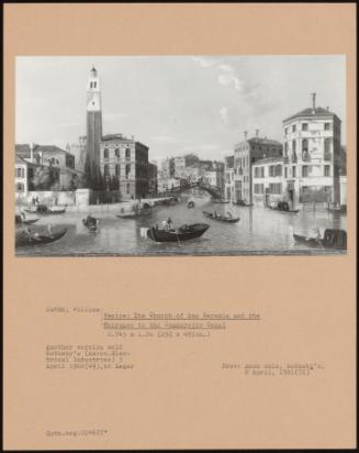 Venice, The Church Of San Geremia And The Entrance To The Cannaregio Canal